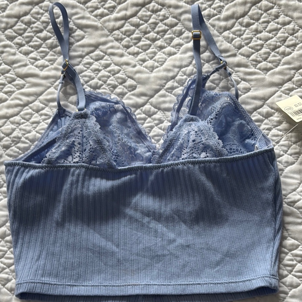 NWT Aerie Women’s Ribbed Lace Bra Crop Top - Picture 5 of 7